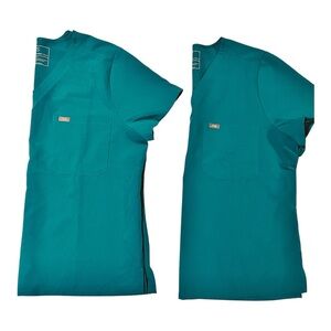 FIGS Catarina Scrub Top Bundle Teal XXL Petite Nurse Medical Scrubs Set of 2
